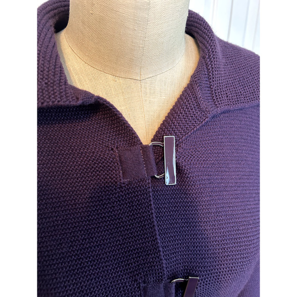 Saint James L’atelier Sweater Womens Size 10/42 Purple Toggle Knit Wool France - Picture 2 of 8